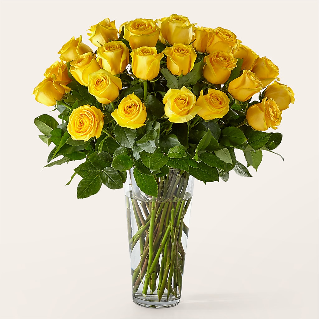 Long Stem Yellow Rose Bouquet – LEMON TREE FLOWERS & THINGS, Columbiana OH