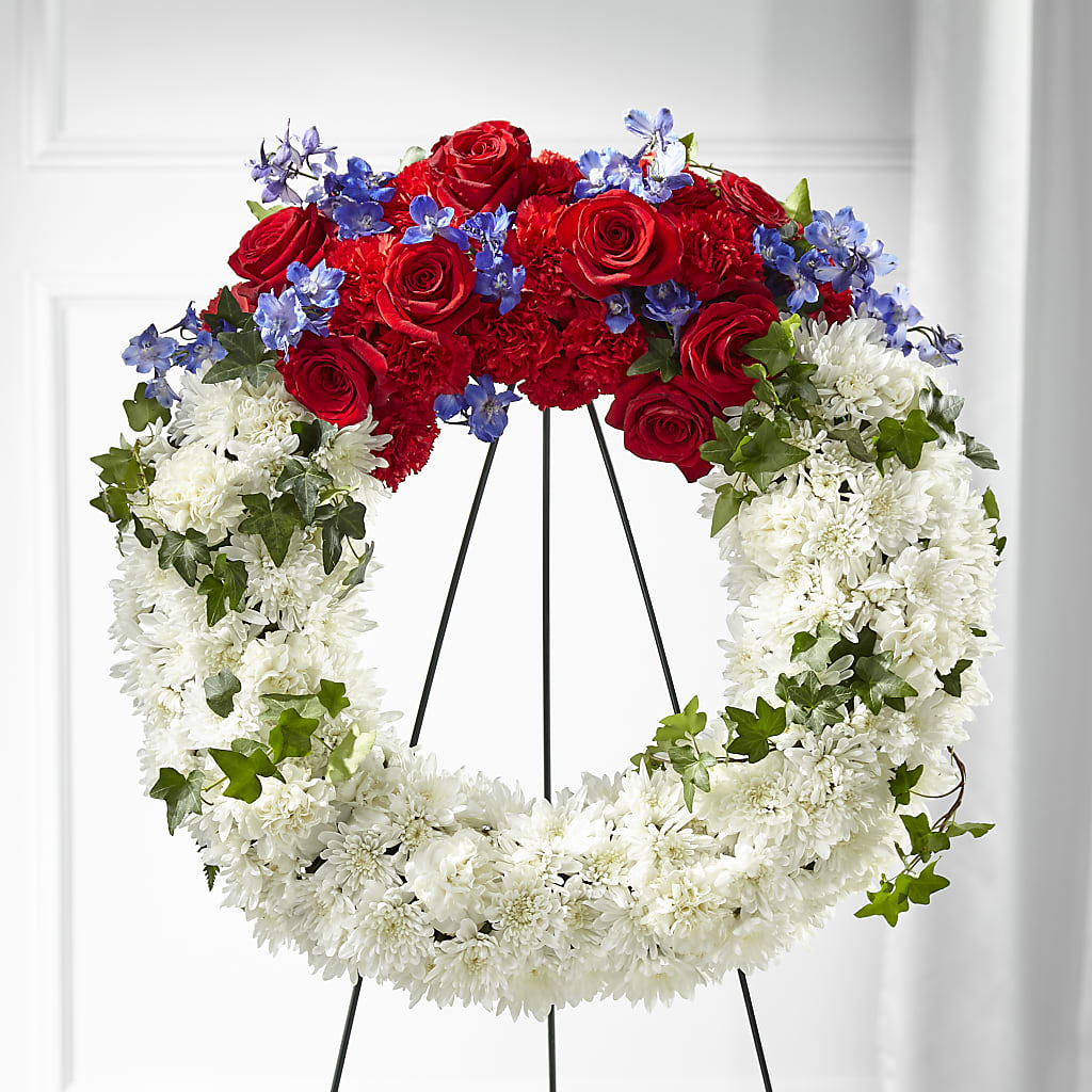 Patriotic Passion Wreath – LEMON TREE FLOWERS & THINGS, Columbiana OH