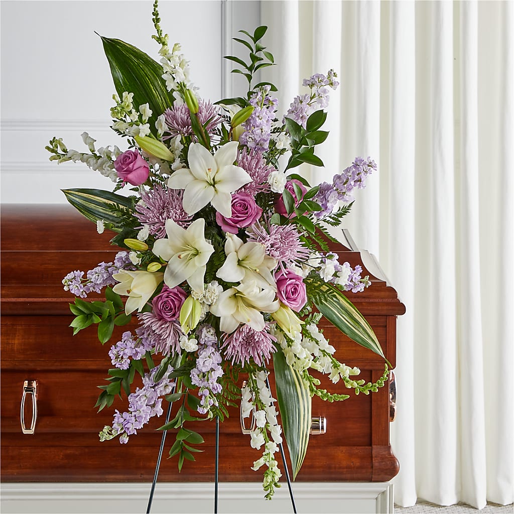 Grateful Hearts Standing Spray – LEMON TREE FLOWERS & THINGS, Columbiana OH