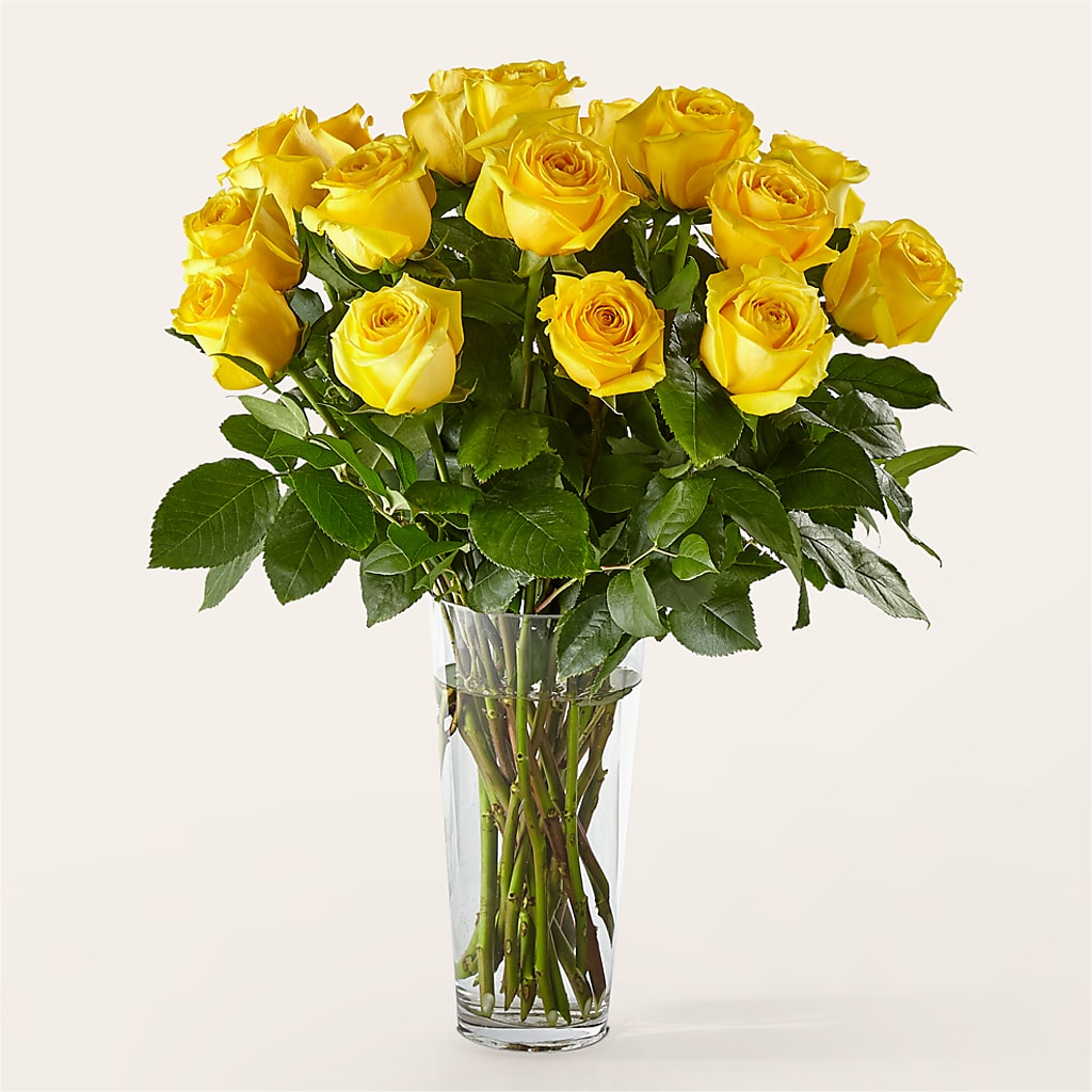Long Stem Yellow Rose Bouquet – LEMON TREE FLOWERS & THINGS, Columbiana OH
