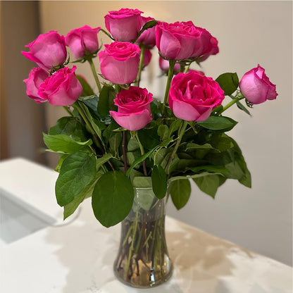 Long Stem Pink Rose Bouquet – LEMON TREE FLOWERS & THINGS, Columbiana OH