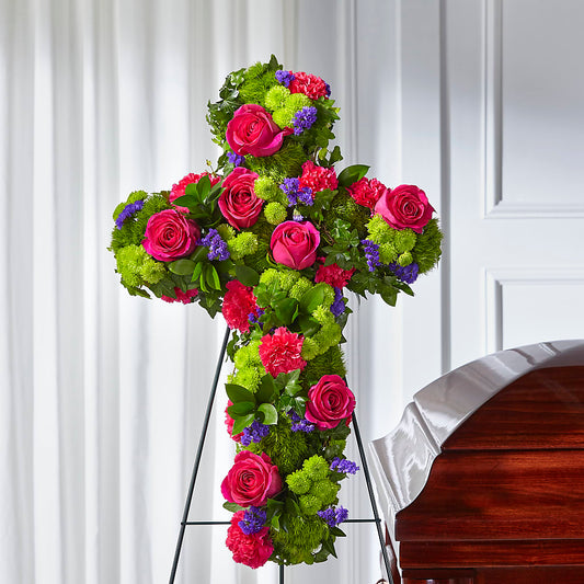 Tribute Rose Floral Cross – LEMON TREE FLOWERS & THINGS, Columbiana OH