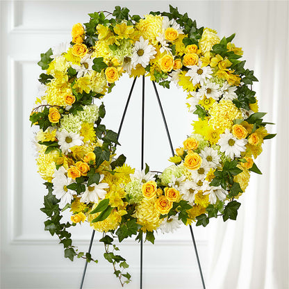 Golden Remembrance Wreath – LEMON TREE FLOWERS & THINGS, Columbiana OH