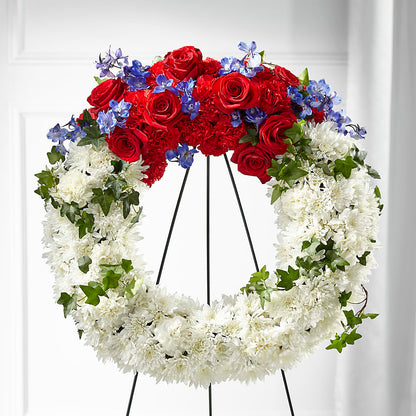 Patriotic Passion Wreath – LEMON TREE FLOWERS & THINGS, Columbiana OH