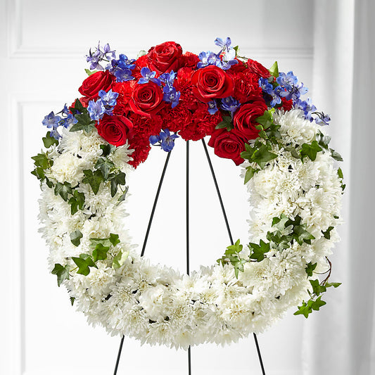 Patriotic Passion Wreath – LEMON TREE FLOWERS & THINGS, Columbiana OH