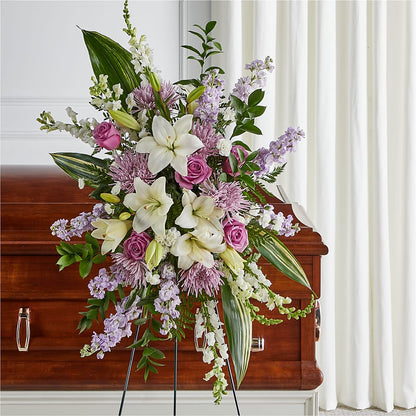 Grateful Hearts Standing Spray – LEMON TREE FLOWERS & THINGS, Columbiana OH