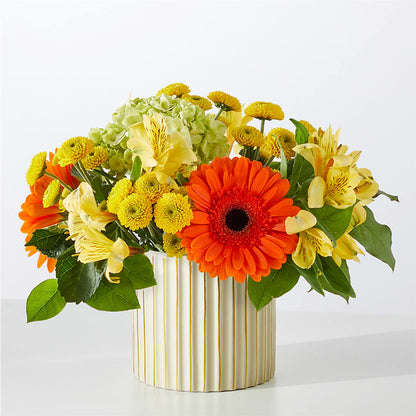 Autumn Sunshine Bouquet with Ivory Vase – LEMON TREE FLOWERS & THINGS, Columbiana OH