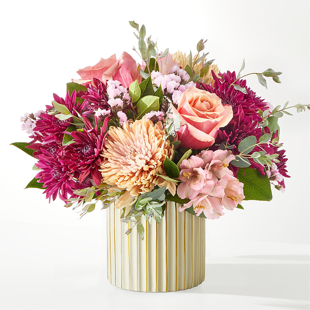 Berry Cobbler Bouquet with Ivory Vase – LEMON TREE FLOWERS & THINGS, Columbiana OH