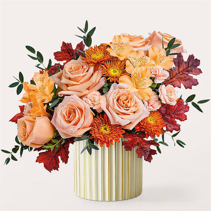Spiced Latte Bouquet with Ivory Vase – LEMON TREE FLOWERS & THINGS, Columbiana OH